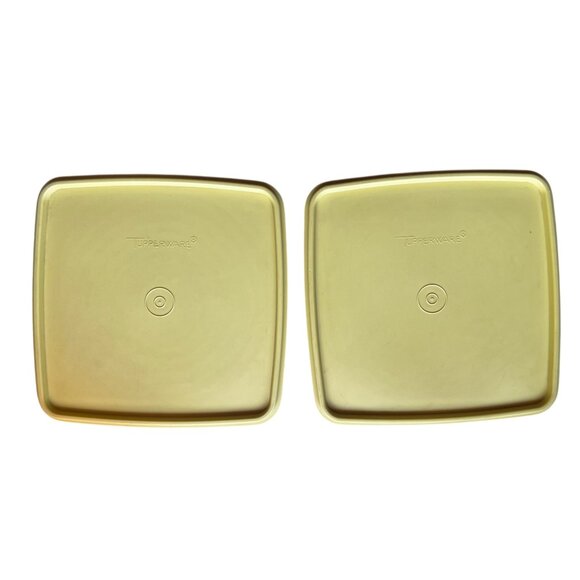 Tupperware Portable Food Set With Insets & Handle - Yellow Plastic Containers - Picture 7 of 12